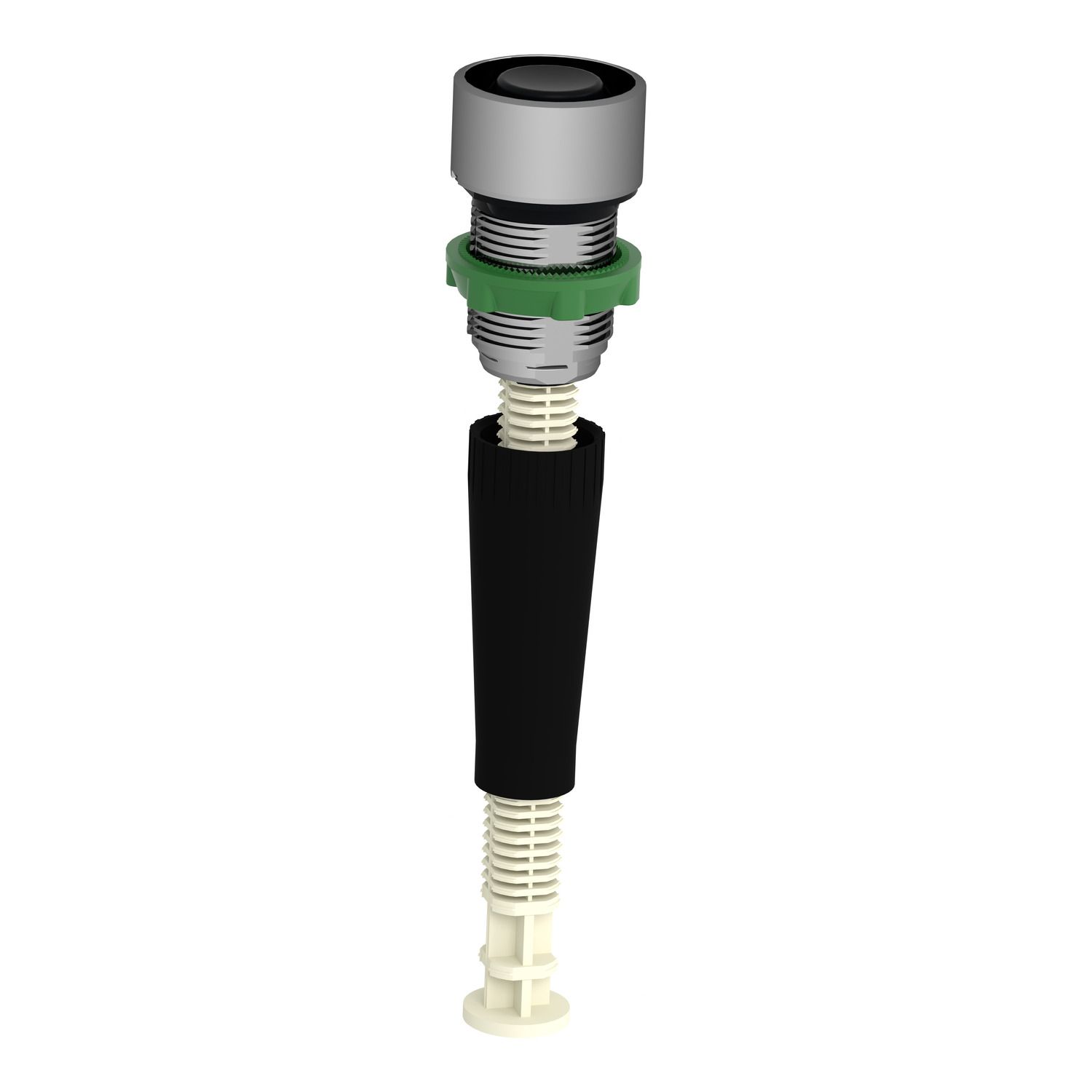 Picture of Manual overload reset push button, Harmony XB4, metal, flush, black, 22mm, 6...16mm actuation distance, unmarked