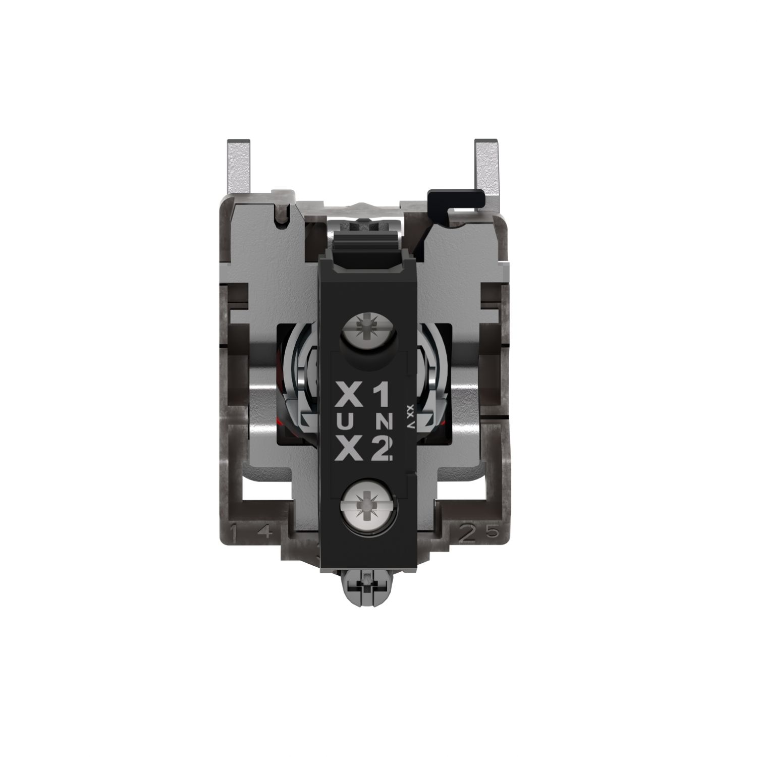 Picture of Pilot light, Harmony XB4, grey plastic, green, 22mm, universal LED, plain lens, 24V AC DC