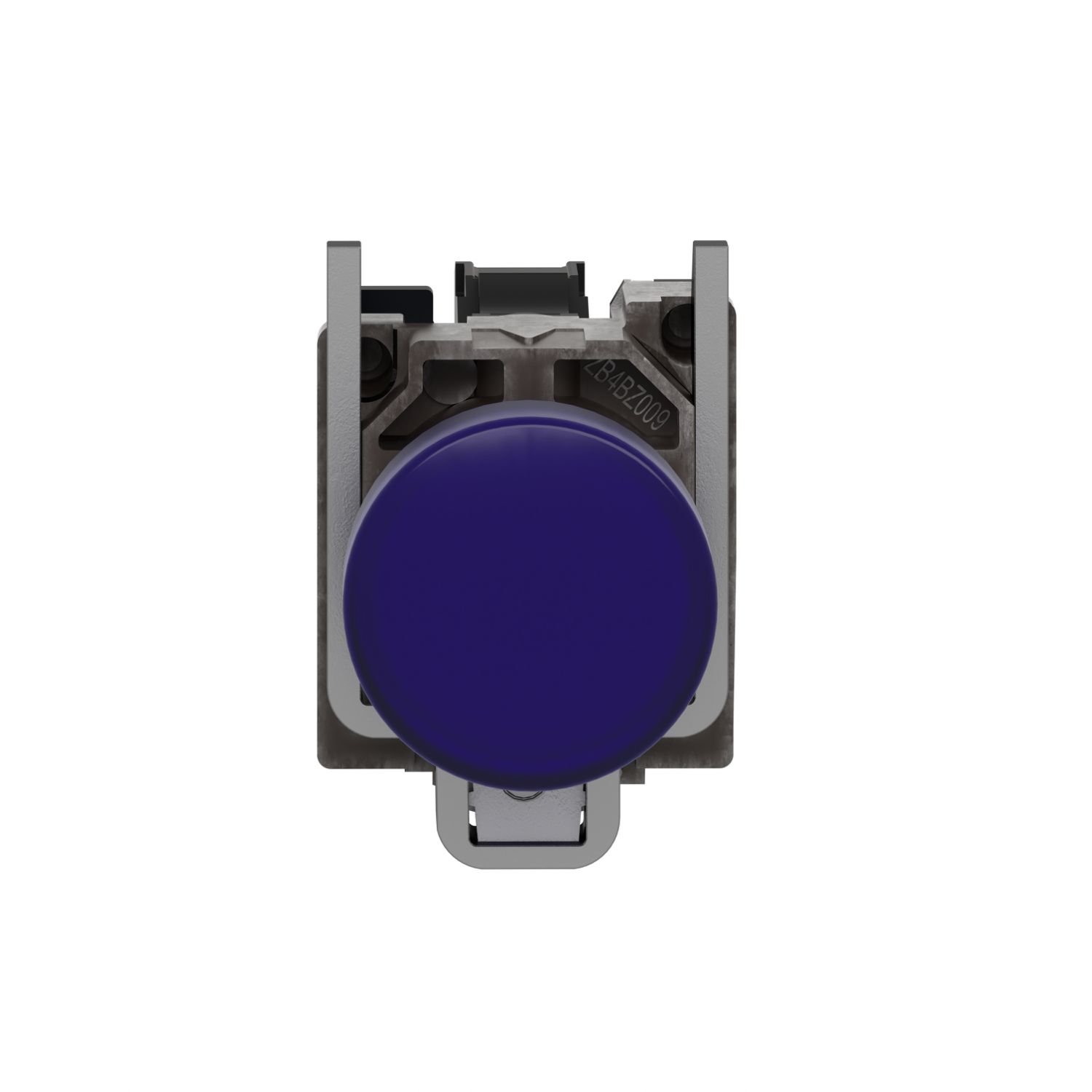 Picture of Pilot light, Harmony XB4, grey plastic, blue, 22mm, universal LED, plain lens, 230...240V AC
