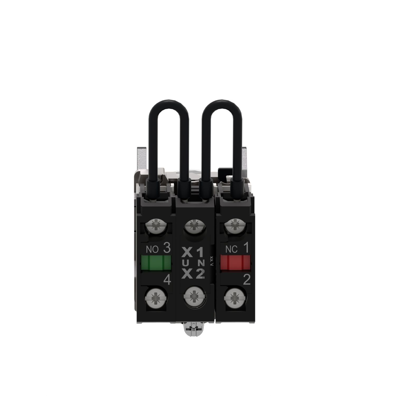 Picture of Push-to-test pilot light, Harmony XB4, metal, white, universal LED, screw clamp terminals, 110...120V