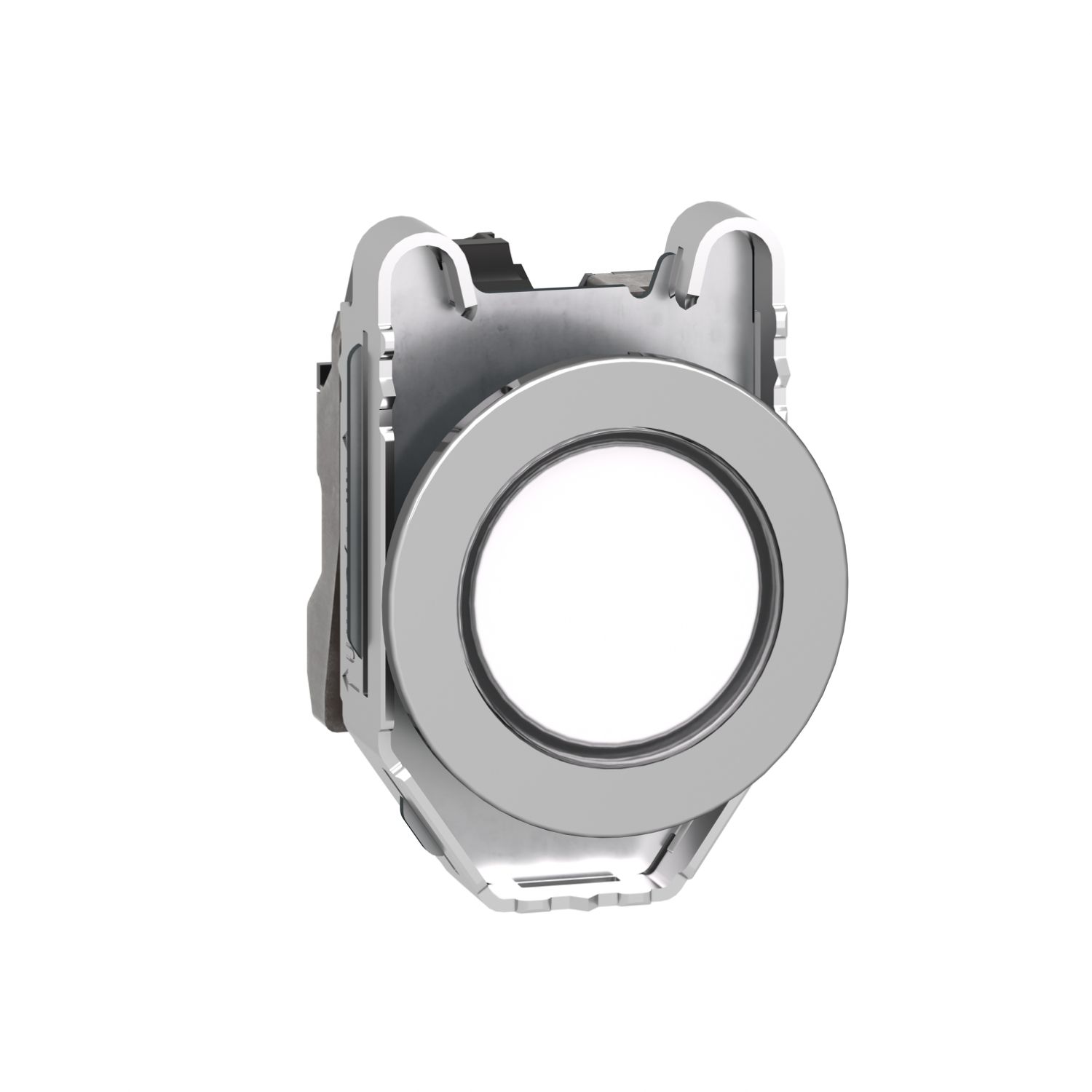 Picture of Pilot light, Harmony XB4,metal, white flush mounted, 30mm, universal LED, plain lens, 110...120V AC