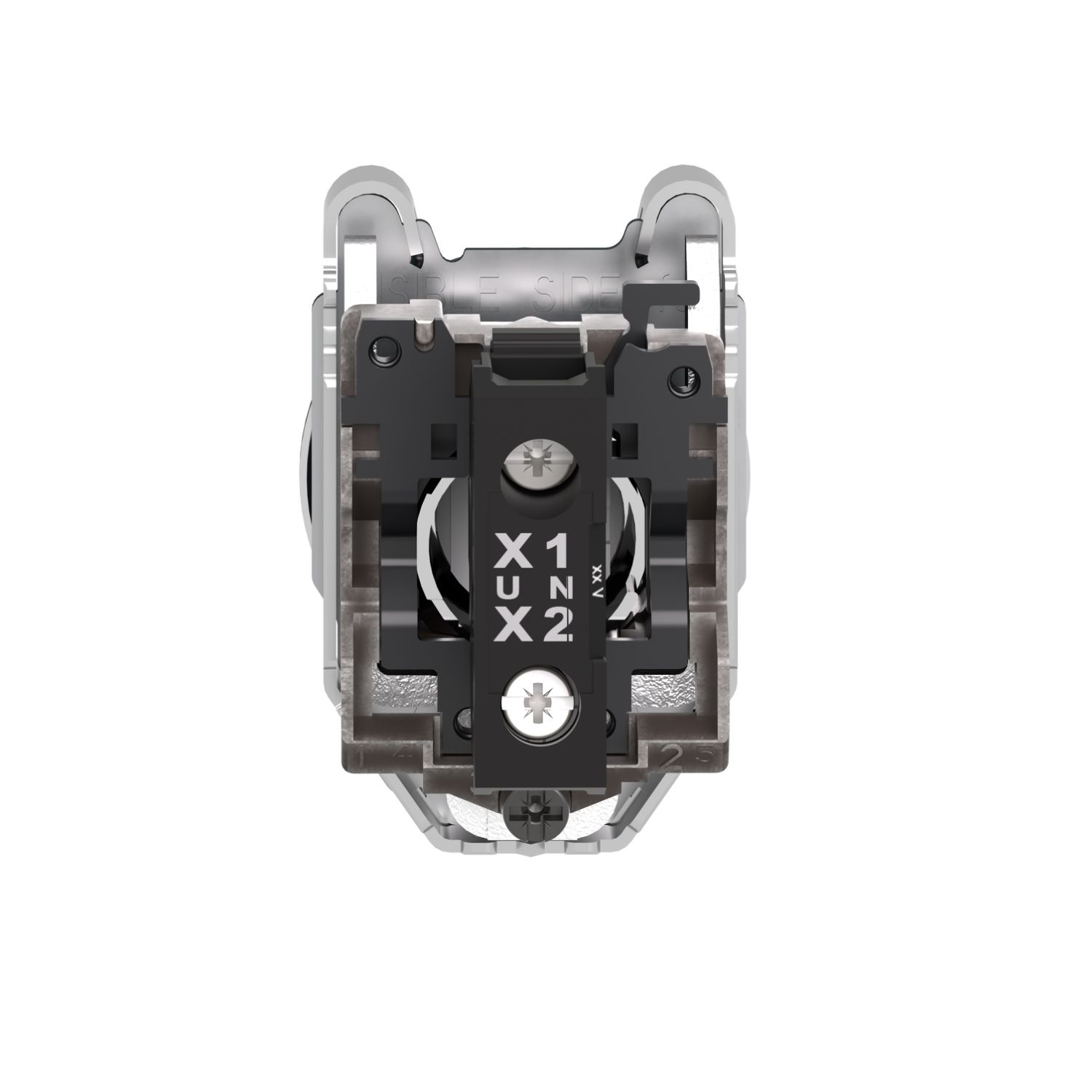 Picture of Pilot light, Harmony XB4,metal, red flush mounted, 30mm, universal LED, plain lens, 110...120V AC