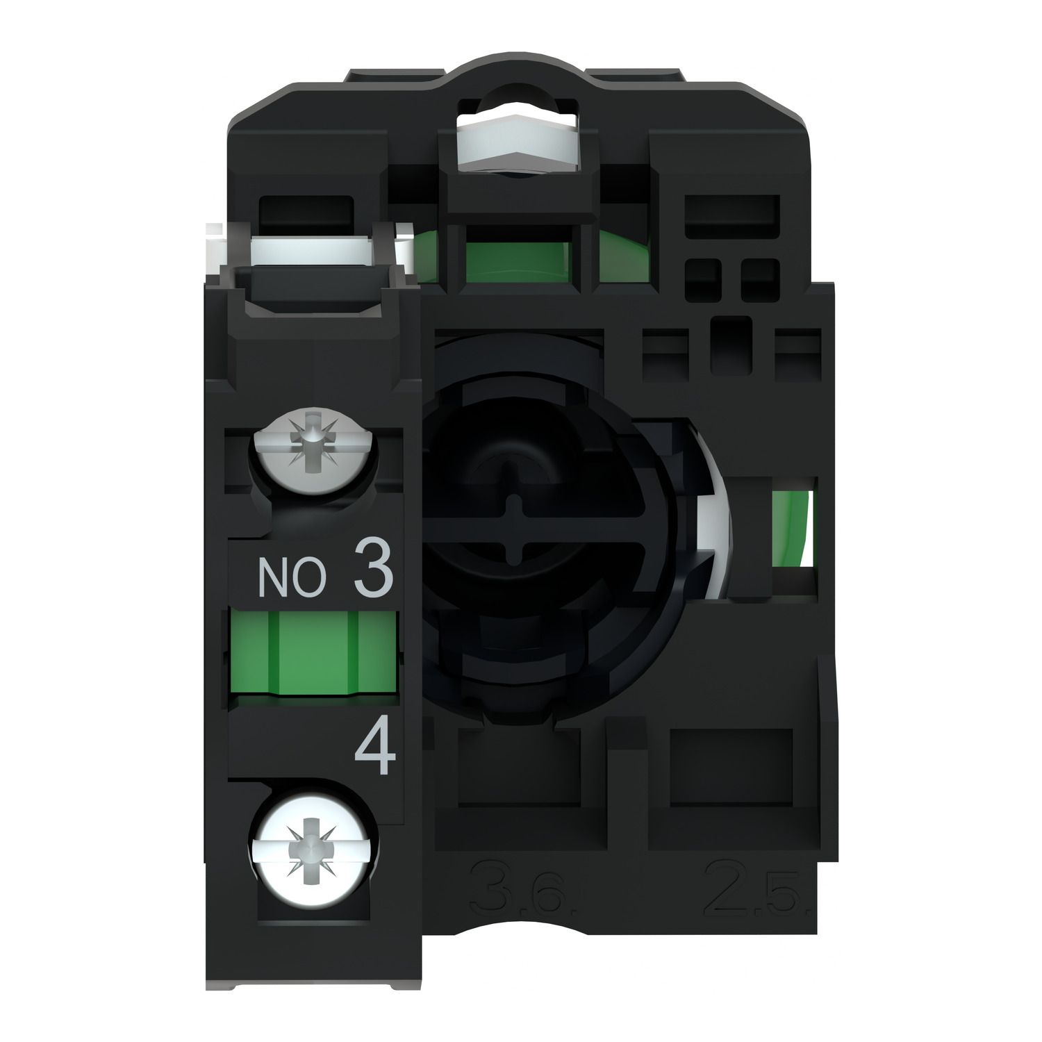 Picture of Push button, Harmony XB5, plastic, flush, green, 22mm, spring return, unmarked, 1NO