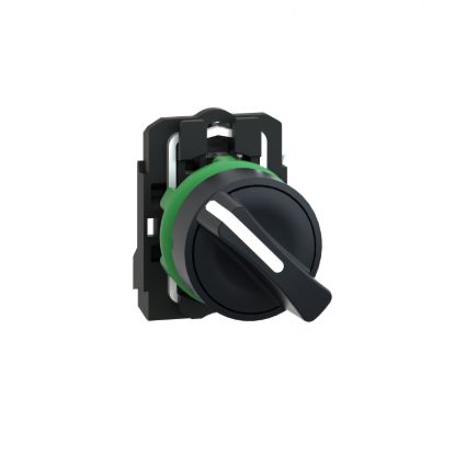 Picture of Selector switch, Harmony XB5, plastic black, 22mm, 2 positions, stay put, 1NO