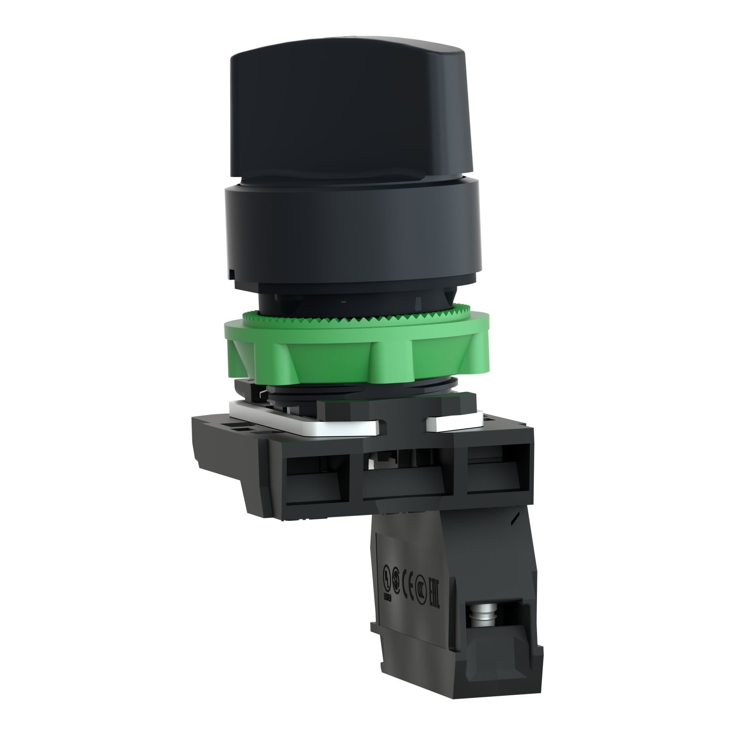 Picture of Selector switch, Harmony XB5, plastic black, 22mm, 2 positions, stay put, 1NO
