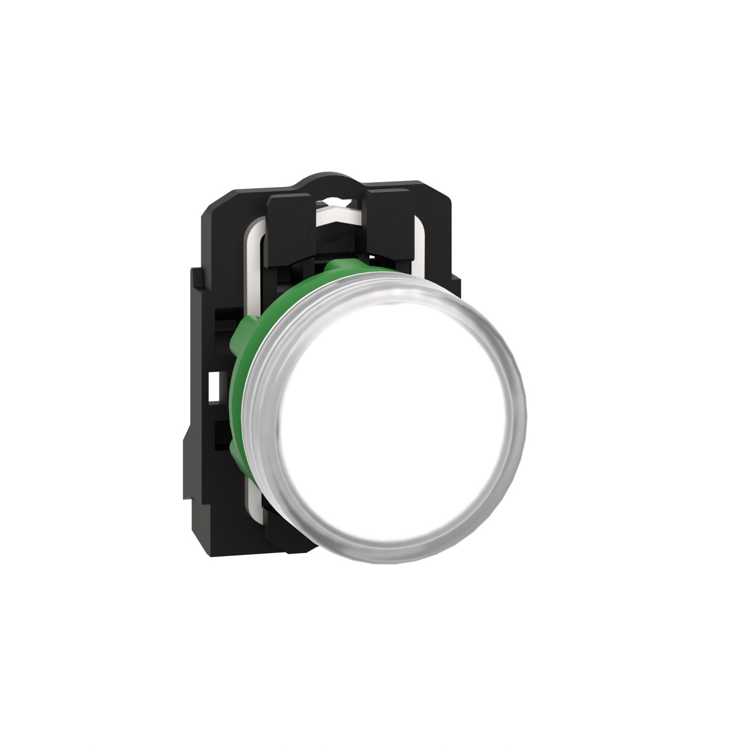 Picture of Pilot light, Harmony XB5, grey plastic, white, 22mm, universal LED, plain lens, 24V AC DC