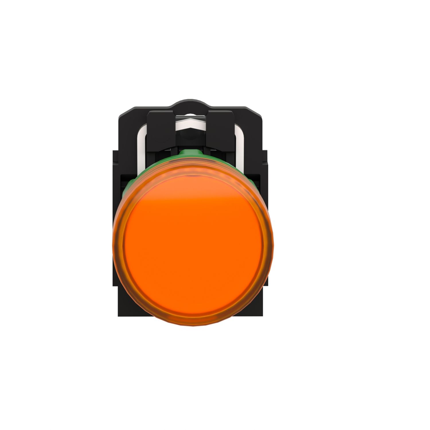 Picture of pilot light, Harmony XB5, grey plastic, orange, 22mm, universal LED, plain lens, 110...120V AC