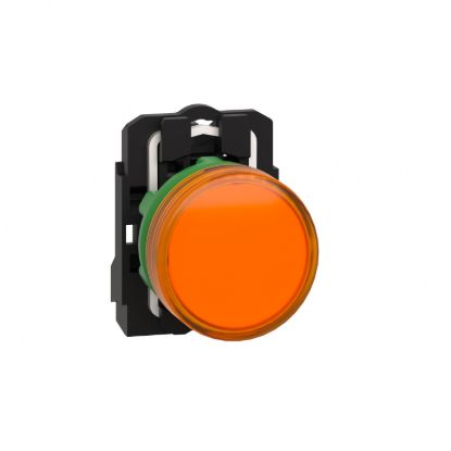 Picture of Pilot light, Harmony XB5, grey plastic, orange, 22mm, universal LED, plain lens, 230...240V AC