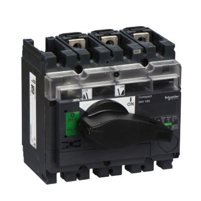 Picture of switch disconnector, Compact INV160, visible break, 160A, standard version with black rotary handle, 3 poles