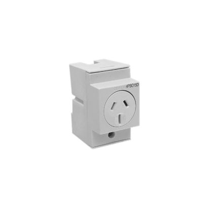 Picture of Socket outlet, Clipsal - Max 4, DIN Mounted 15 A 250 V 3 pin 2.5 module double pole
