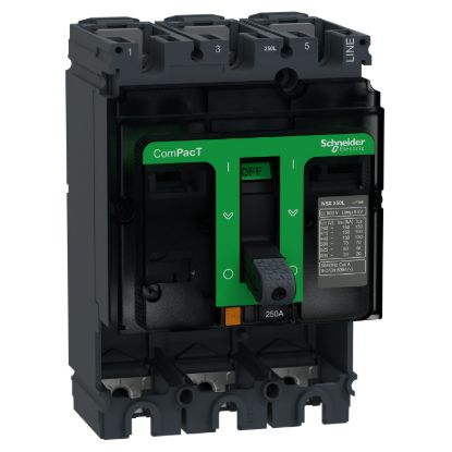 Picture of Circuit breaker basic frame, ComPacT NSX100S, 100kA/415VAC, 3 poles, 100A frame rating, without trip unit