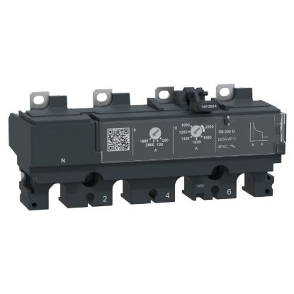 Picture of Trip unit TM200D, ComPacT NSX250, 4 poles 4D (neutral fully protected), thermal magnetic protections, 200A rating