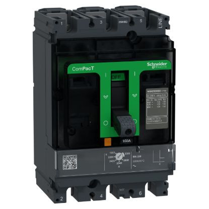 Picture of Circuit breaker, ComPacT NSX250HB2, 100kA/690VAC, 3 poles, MA trip unit 150A