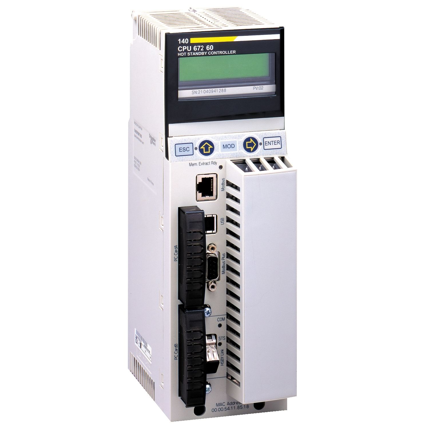 Picture of Unity Hot Standby processor with multimode Ethernet - 3072 kB - 266 MHz