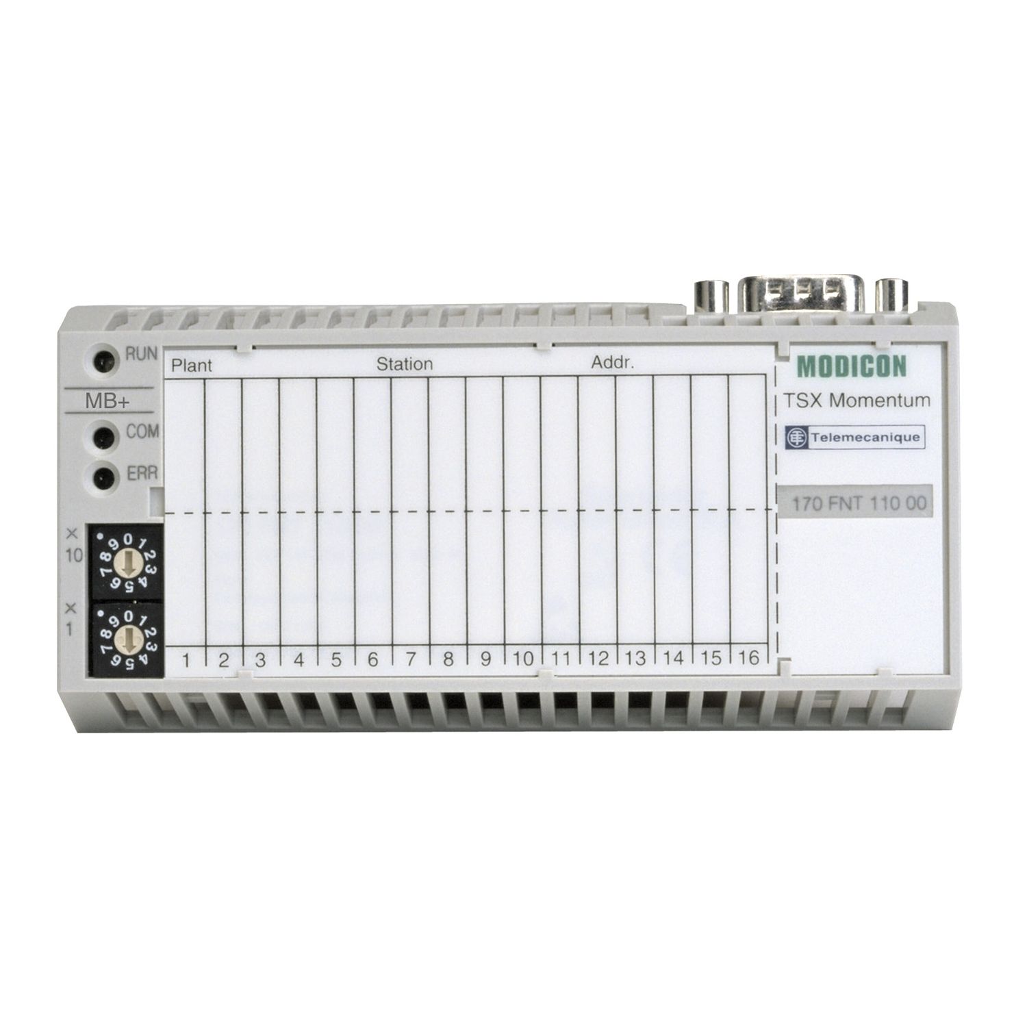 Picture of Communication adaptor, Modicon Momentum automation platform, Profibus DP, 9.6 to 12Mbit/s, twisted pair cable