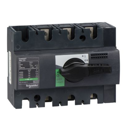 Picture of Switch disconnector, ComPact, Compact INS125 , 125 A, standard version with black rotary handle, 3 poles