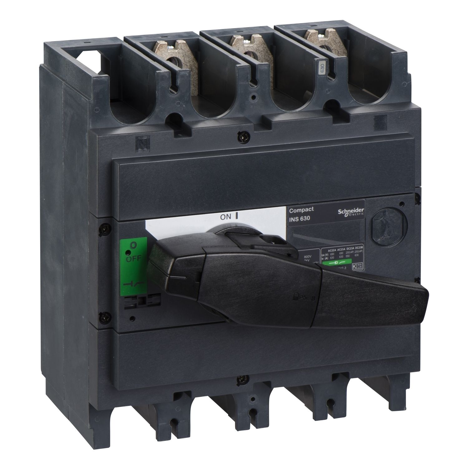 Picture of Switch disconnector, ComPact, Compact INS630 , 630 A, standard version with black rotary handle, 3 poles