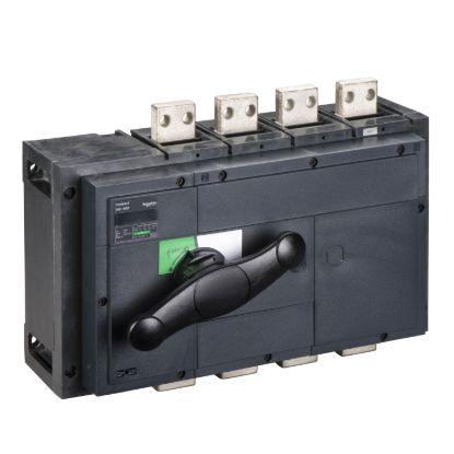 Picture of switch disconnector, Compact INS1600, 1600A, standard version with black rotary handle, 4 poles