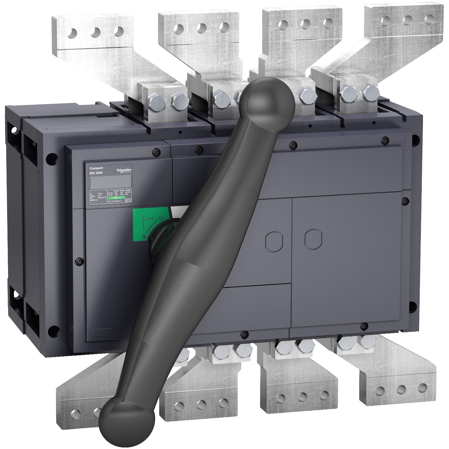 Picture of switch disconnector, Compact INS2500, 2500A, standard version with black rotary handle, 4 poles
