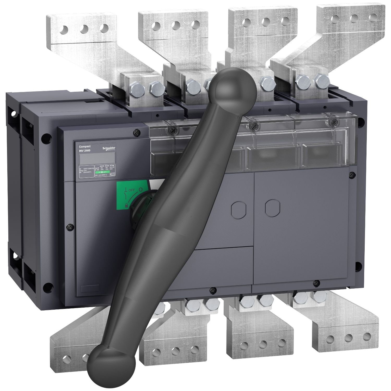 Picture of switch disconnector, Compact INV2500, visible break, 2500A, standard version with black rotary handle, 4 poles