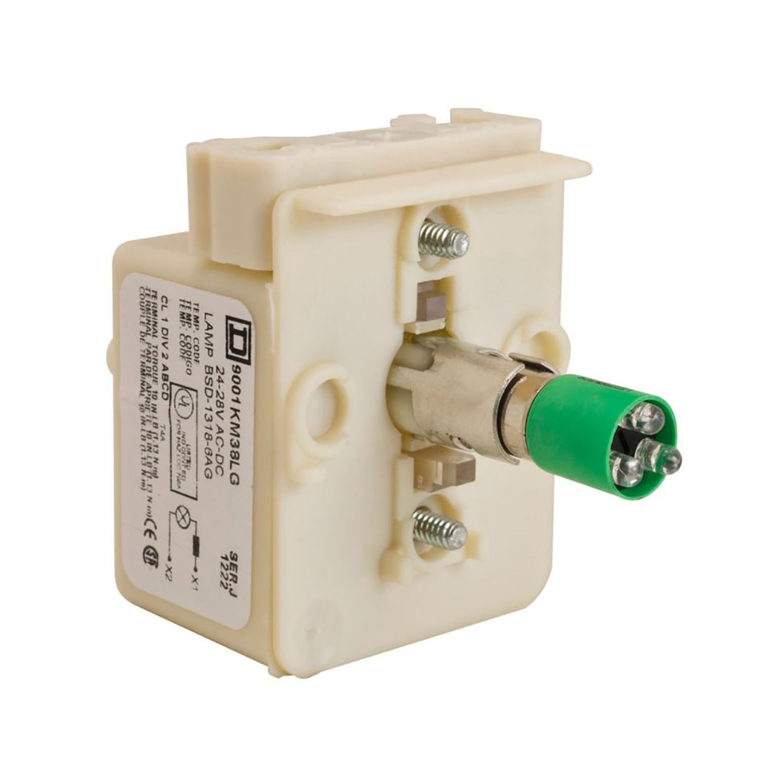 Picture of Light module, Harmony 9001K, Harmony 9001SK, light block, 30mm, LED green, 120V