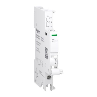 Picture of Auxiliary contact, Acti9, iOF, 1 C/O, 2mA to 100mA, 24VAC to 250VAC, 24VDC to 220VDC, bottom connection