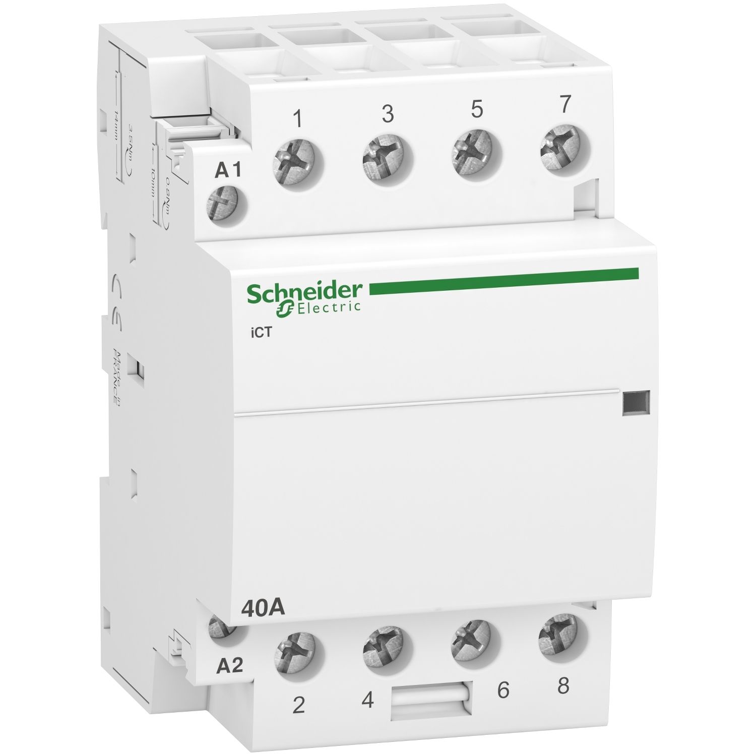 Picture of Contactor, Acti9, iCT, 4 poles, 4 NO, 40 A, 220..240 V AC