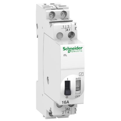Picture of Impulse relay, Acti9, iTL, 2P, 2 NO, 16A, coil 12 VAC 50/60Hz- 6 VDC