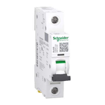 Picture of Miniature circuit breaker (MCB), Acti9, iC60N Disbo, 1P, 20A, C curve, 6000A (IEC/EN 60898-1), 10kA (IEC/EN 60947-2)