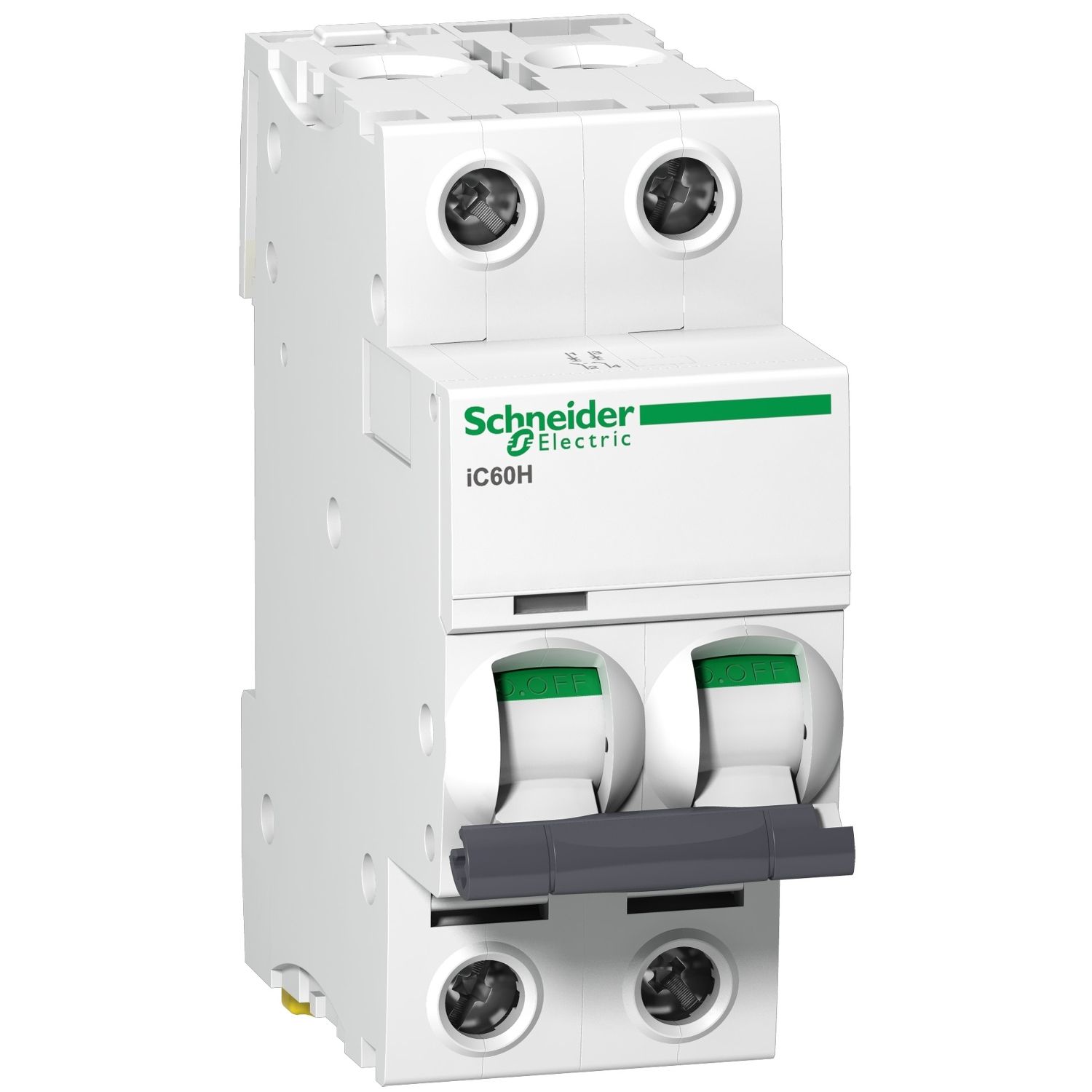 Picture of Miniature circuit breaker (MCB), Acti9, iC60H Disbo, 2P, 6A, D curve, 10000A (IEC/EN 60898-1), 15kA (IEC/EN 60947-2)