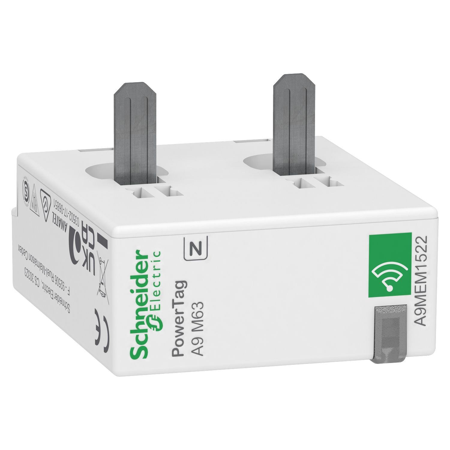 Picture of Energy sensor, PowerTag, PowerTag Monoconnect 63A 1P+N bottom position