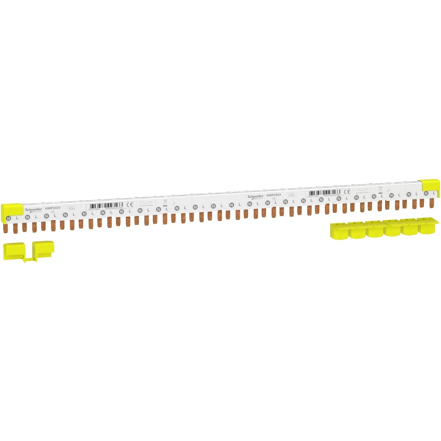 Picture of comb busbar, Acti9, 1L+N, 9 mm pitch, 24 modules, 80 A