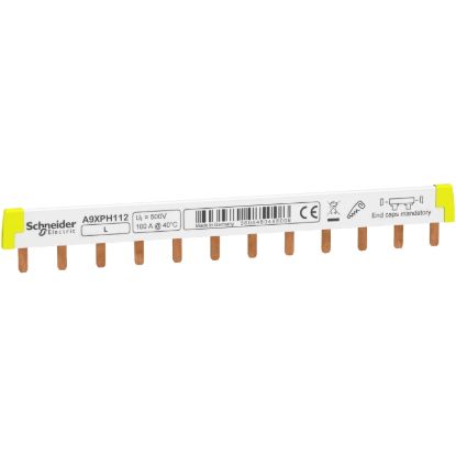 Picture of Comb Busbar, Acti9, 1L, 18 mm pitch, 12 modules, 100A