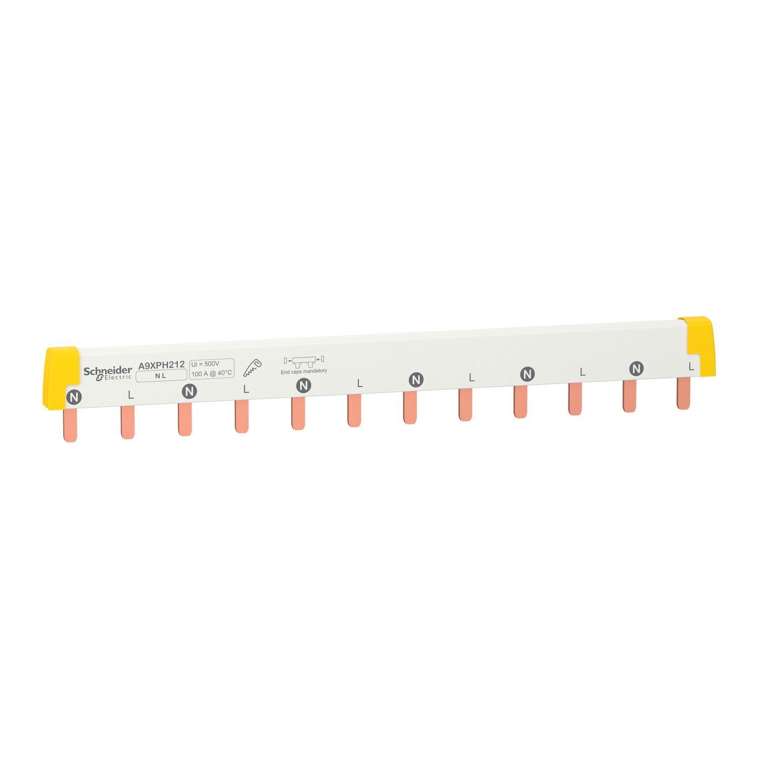 Picture of Comb Busbar, Acti9, 1L+N, 18 mm pitch, 12 modules, 100 A