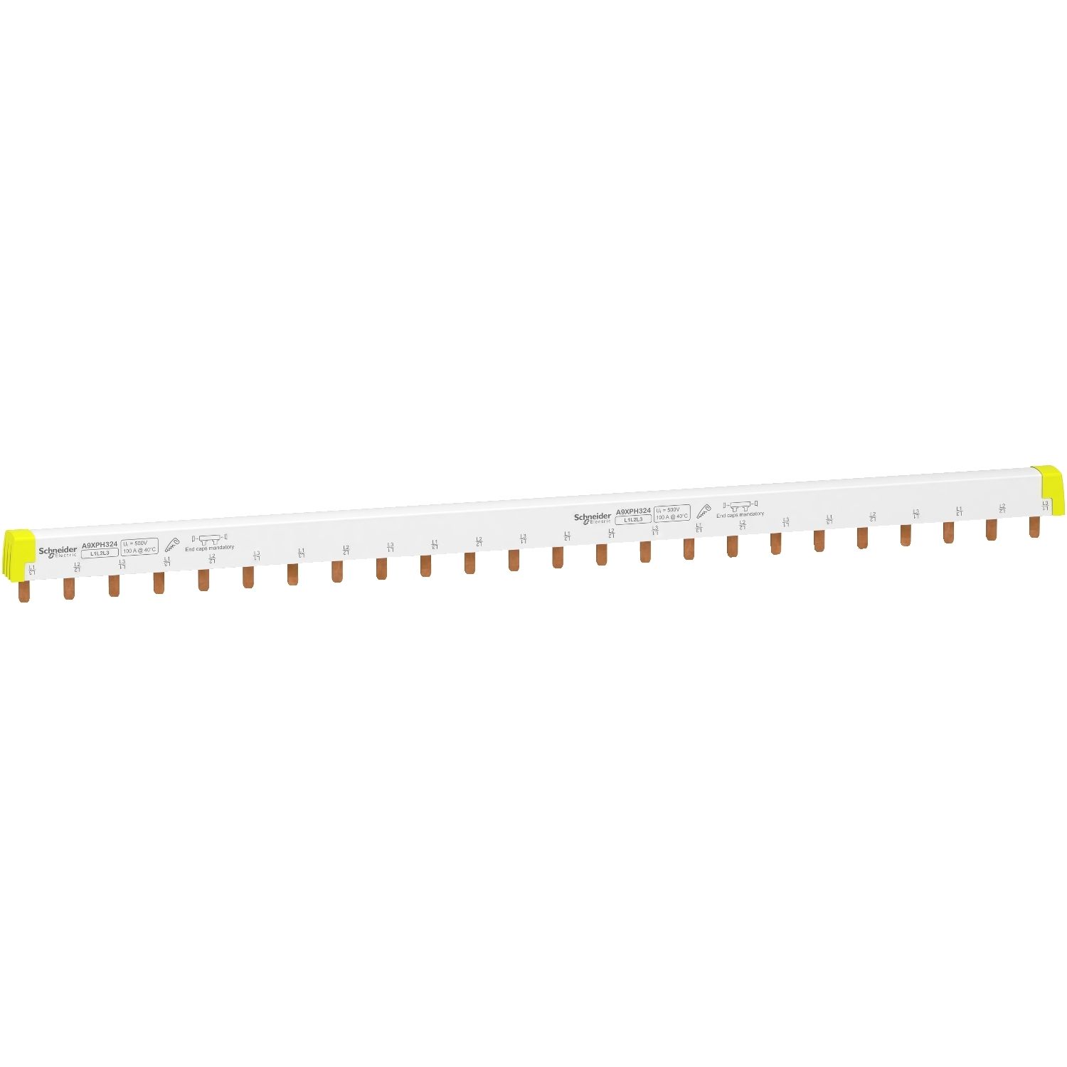 Picture of Comb Busbar, Acti9, 3L, 18 mm pitch, 24 modules, 100A