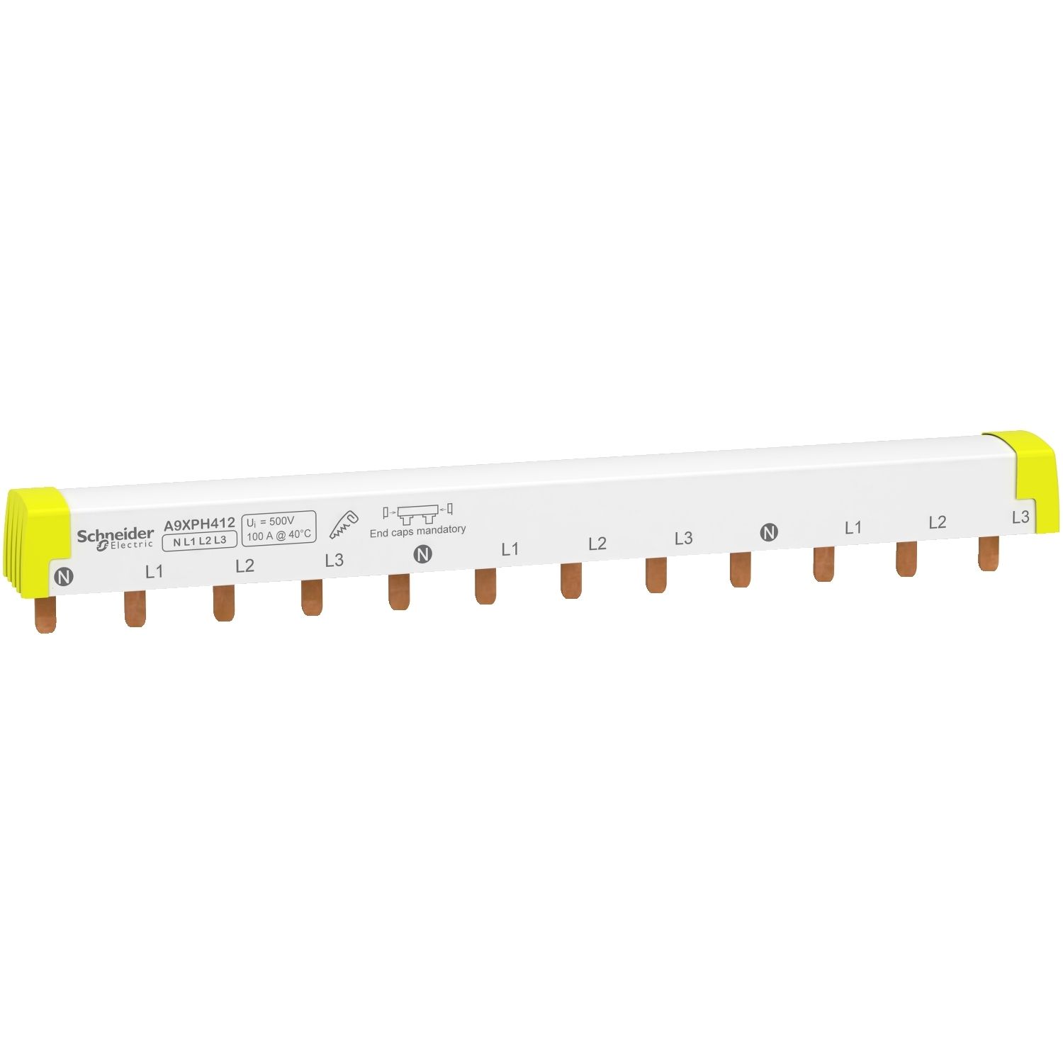 Picture of Comb Busbar, Acti9, 3L+N, 18 mm pitch, 12 modules, 100 A