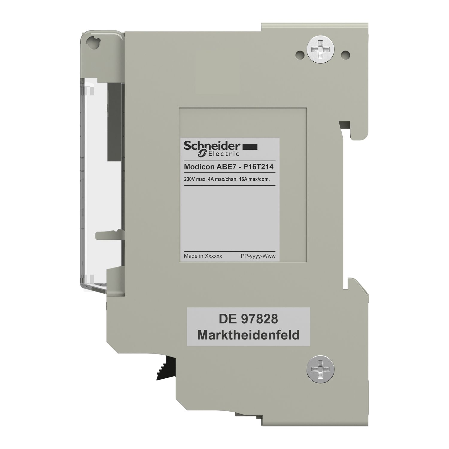 Picture of sub-base for plug-in relay ABE7 - 16 channels - fuses - relay 10 mm