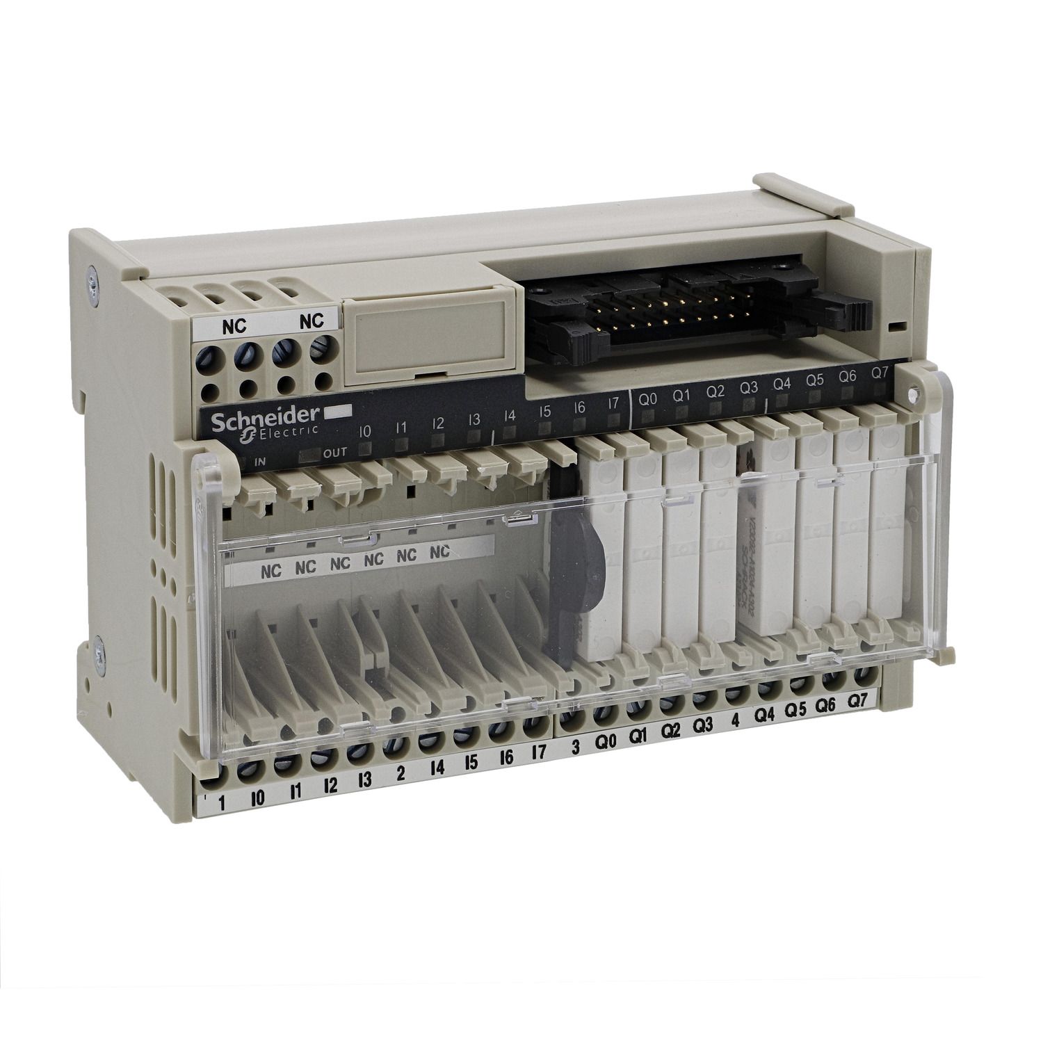 Picture of Sub-base with plug-in electromechanical relay ABE7, 16 channels, relay 5 mm