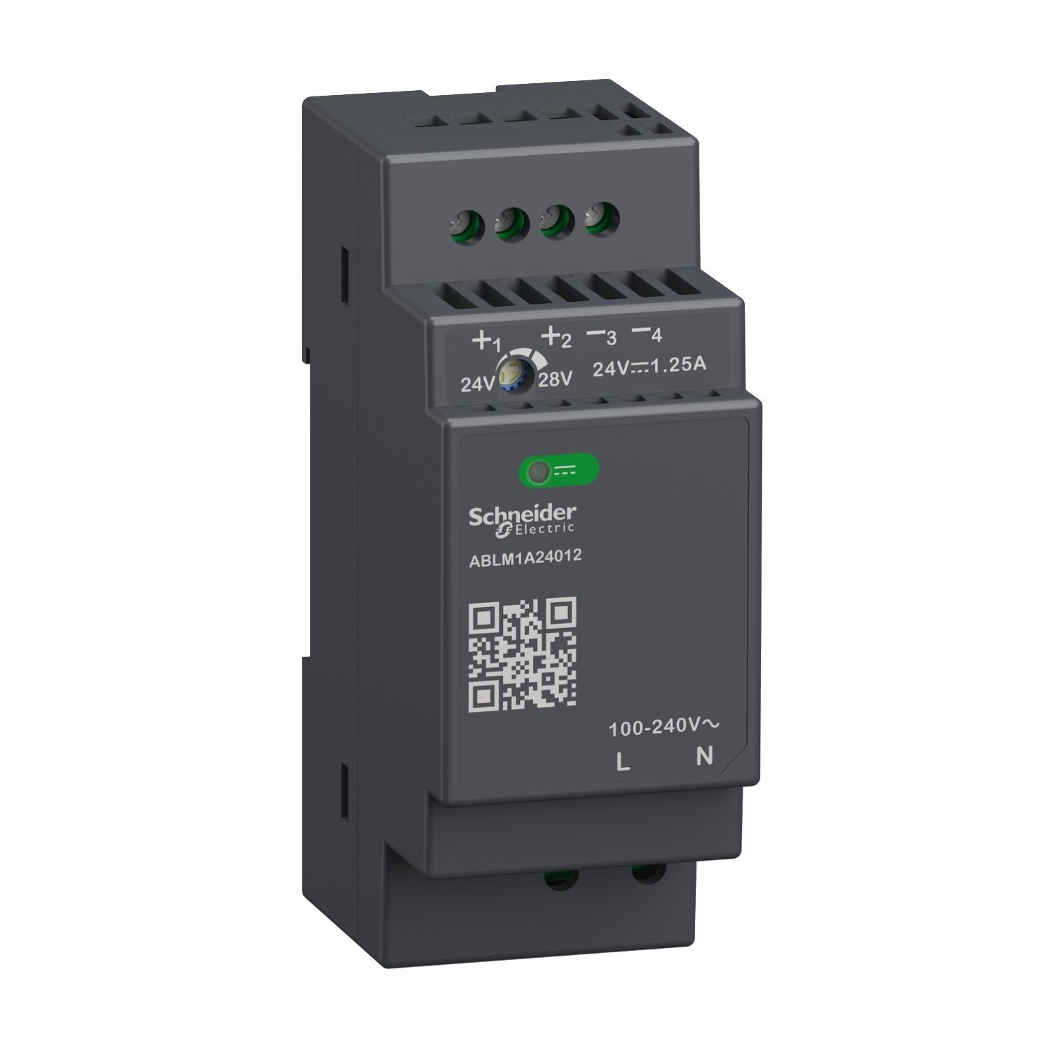 Picture of Regulated Power Supply, 100 to 240V AC, 24V, 1.2A, single phase, Modular