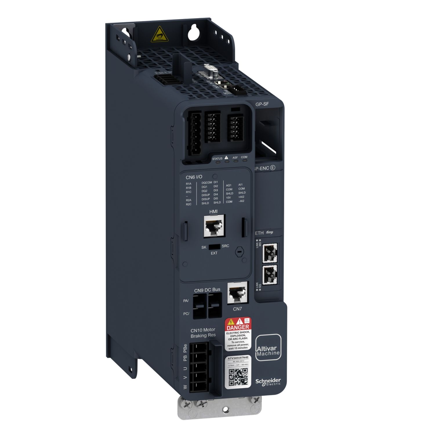 Picture of variable speed drive, Altivar Machine ATV340, 0.75kW, heavy duty, 400V, 3 phases, Ethernet