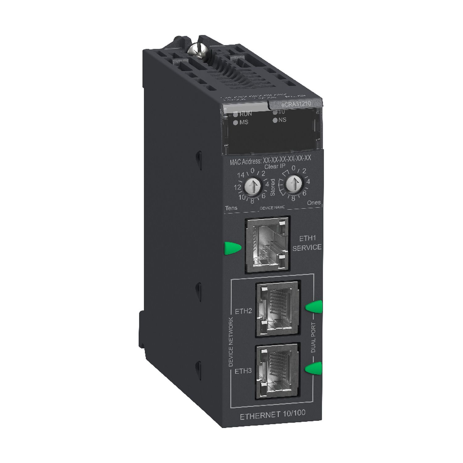 Picture of EIO drop adapter, Modicon X80, with Ethernet backplane
