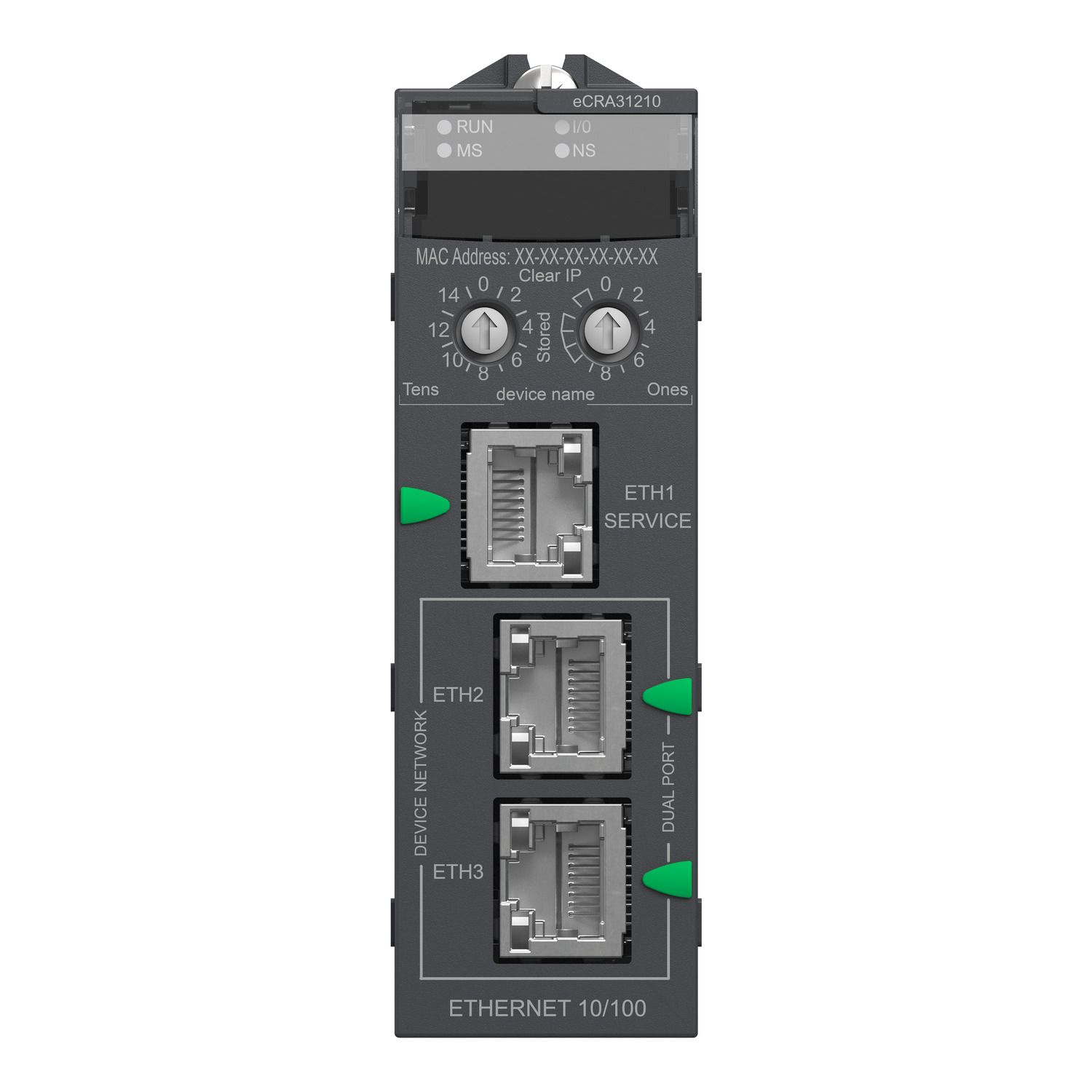 Picture of EIO drop adapter, Modicon X80, with Ethernet backplane