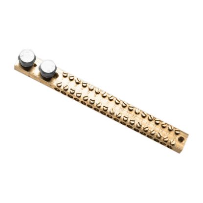 Picture of Earth bar, Clipsal - Max 4, 220 A 18 hole length 183 mm Front wiring 2 studs for cable lugs