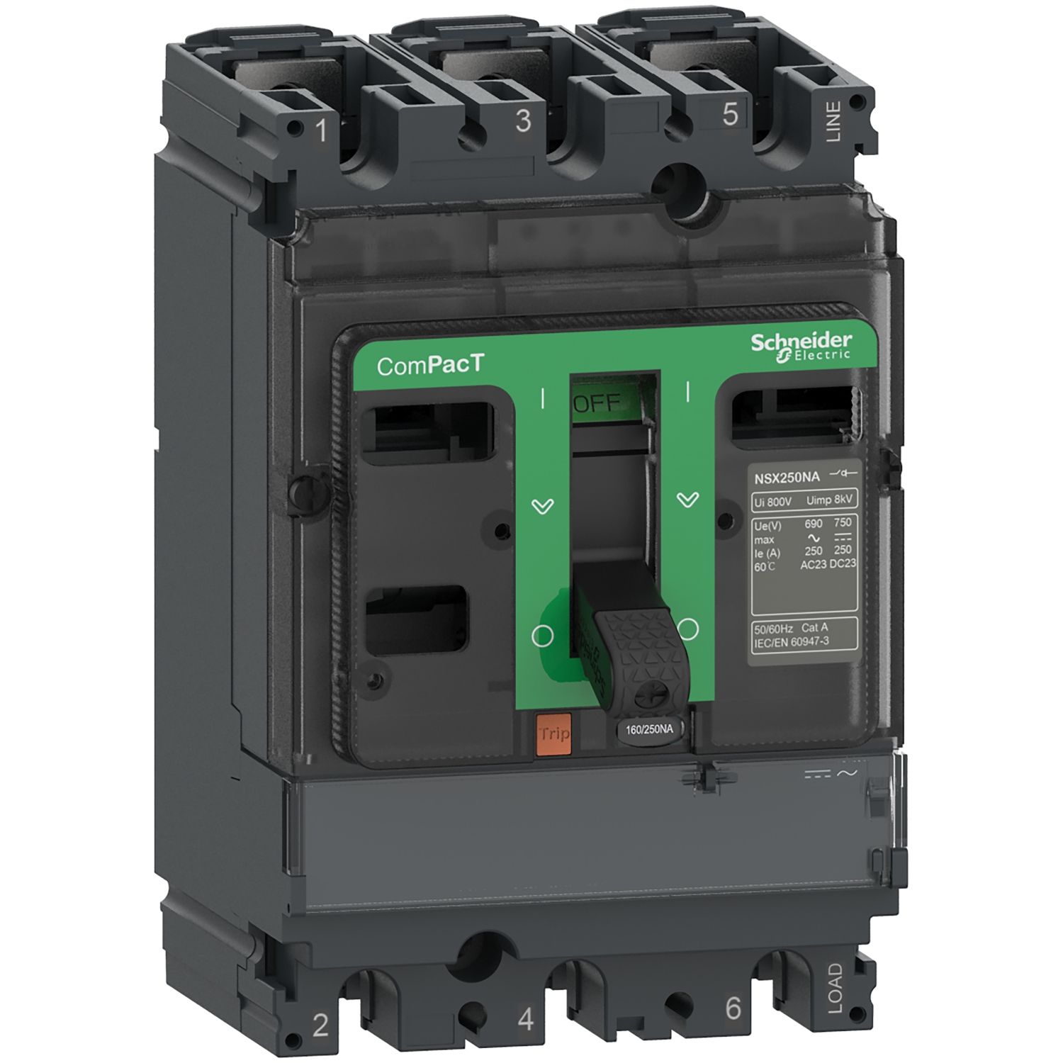 Picture of Switch disconnector, ComPacT NSX100NA, 2 poles, fixed, thermal current Ith 100A