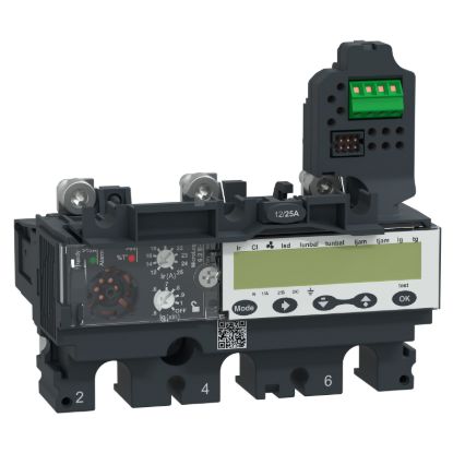 Picture of Trip unit MicroLogic 6.2EM, ComPacT NSX100-250, 3 poles, basic and ground fault protections, motor, energy meter, 25A