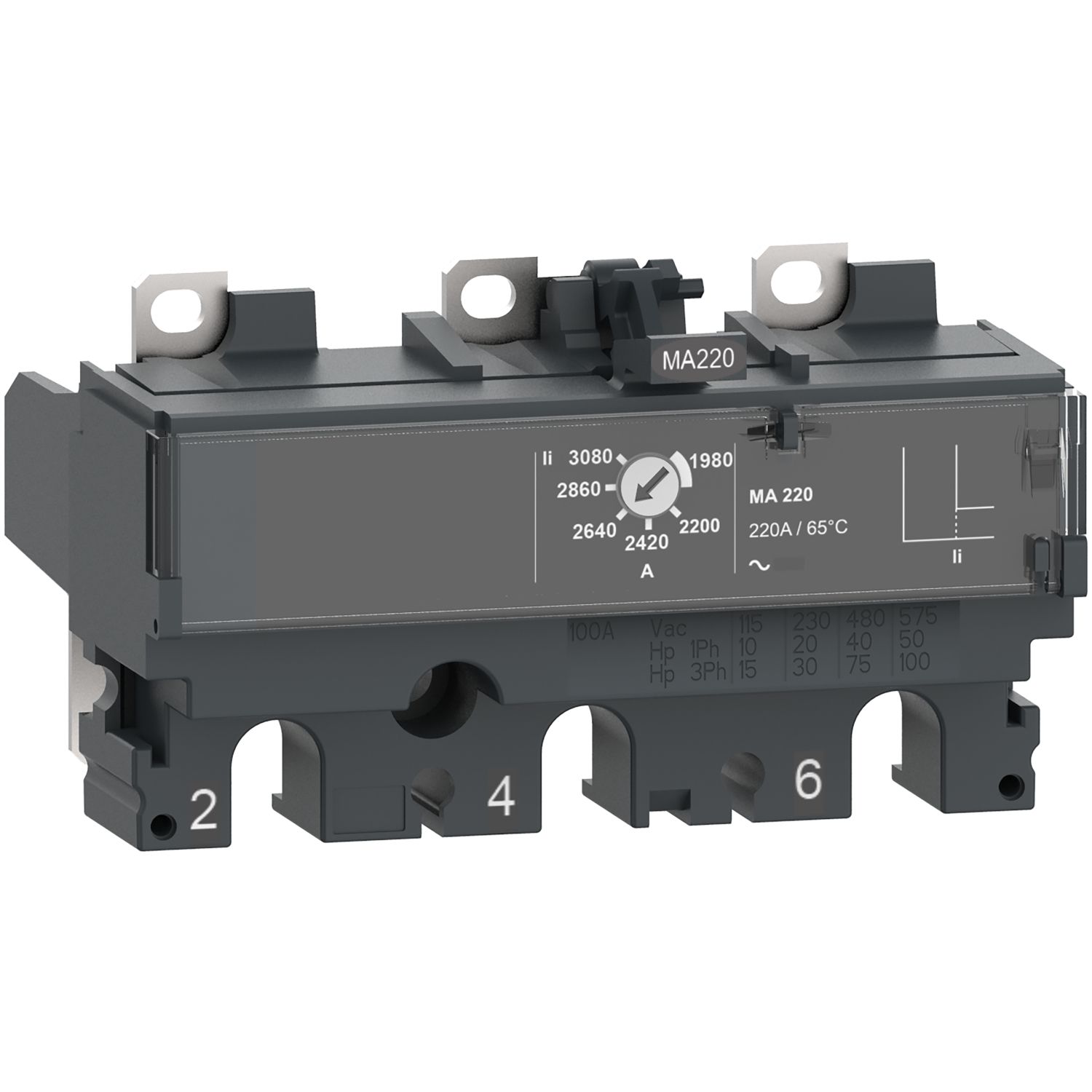 Picture of Trip unit MA25, ComPacT NSX100/160, 3 poles, magnetic protections, motor protection, 25A rating