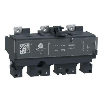 Picture of Trip unit TM16G, ComPacT NSX100, 3 poles, thermal magnetic protections, generator protection, 16A rating