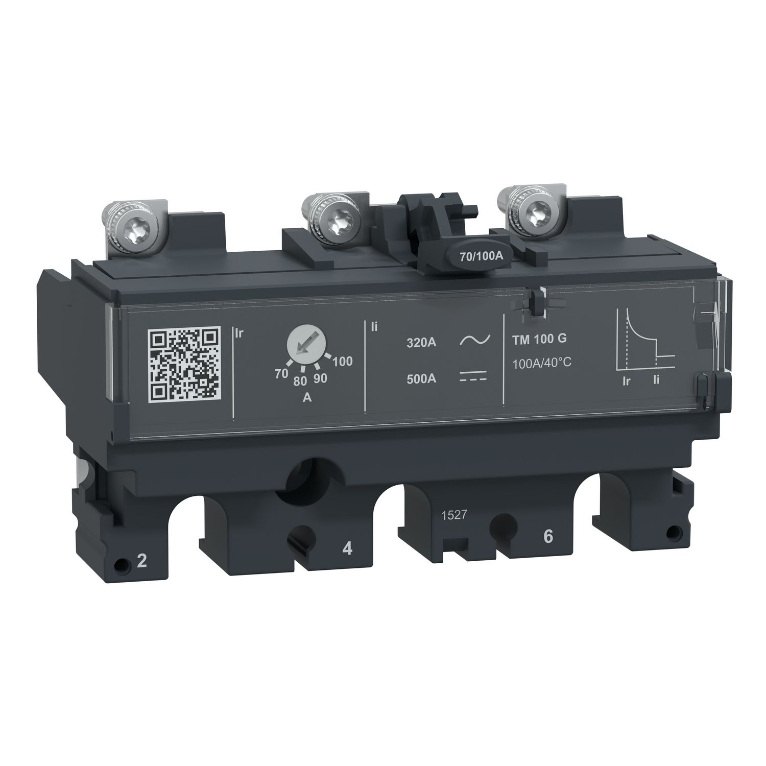 Picture of Trip unit TM100G, ComPacT NSX100/160, 3 poles, thermal magnetic protections, generator protection, 100A rating
