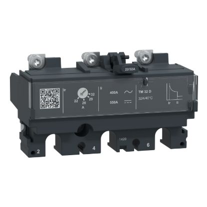 Picture of Trip unit TM32D, ComPacT NSX100/160, 3 poles, thermal magnetic protections, 32A rating