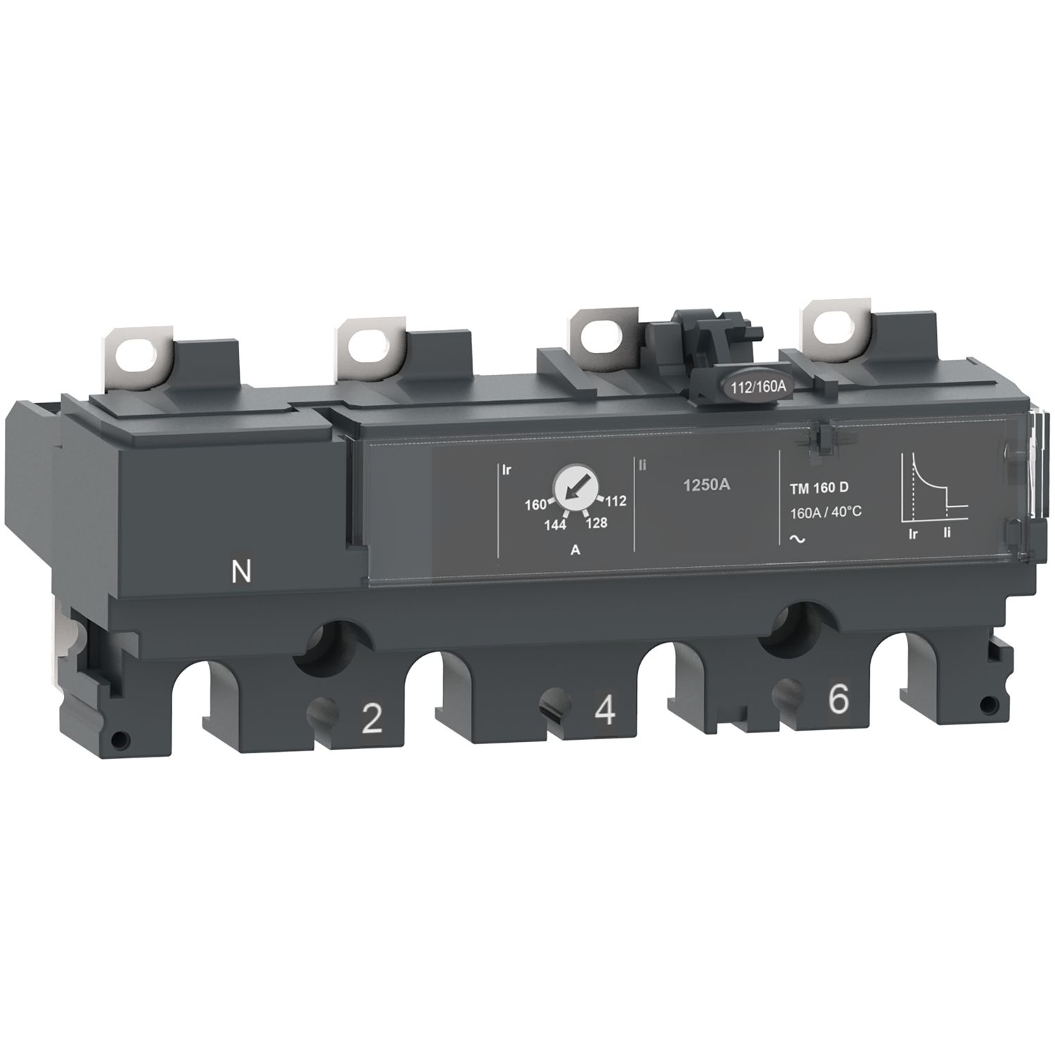 Picture of Trip unit TM50D, ComPacT NSX100/160, 4 poles 3D (neutral not protected), thermal magnetic protections, 50A rating